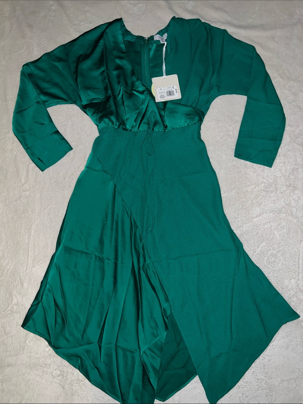 Cushnie Teal Asymmetrical Midi Dress
